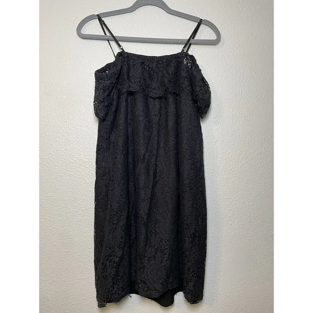 Madewell Dusk Lace Off the Shoulder Black Dress Size 10 Style F9714‎ Lace